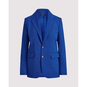 NWT Polo Ralph Lauren Woman’s Royal Blue Wool Single Breasted Blazer Jacket